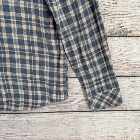 Rails Wyatt Plaid Button Down Shirt Mens Large Blue White Coral Long Sleeve - Picture 6 of 12